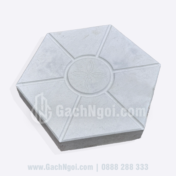 Gạch Lát Vỉa Hè Lục Giác Bóng Xám Ghi